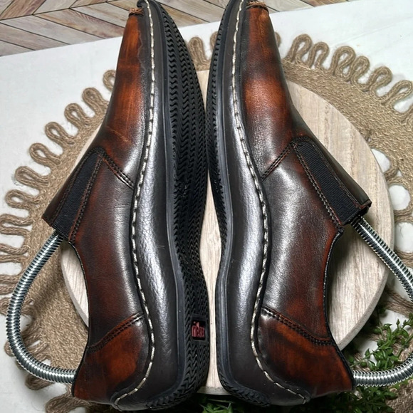 Rieker Antistress‎ Celia Leather Slip On Loafers Brown - Picture 7 of 9